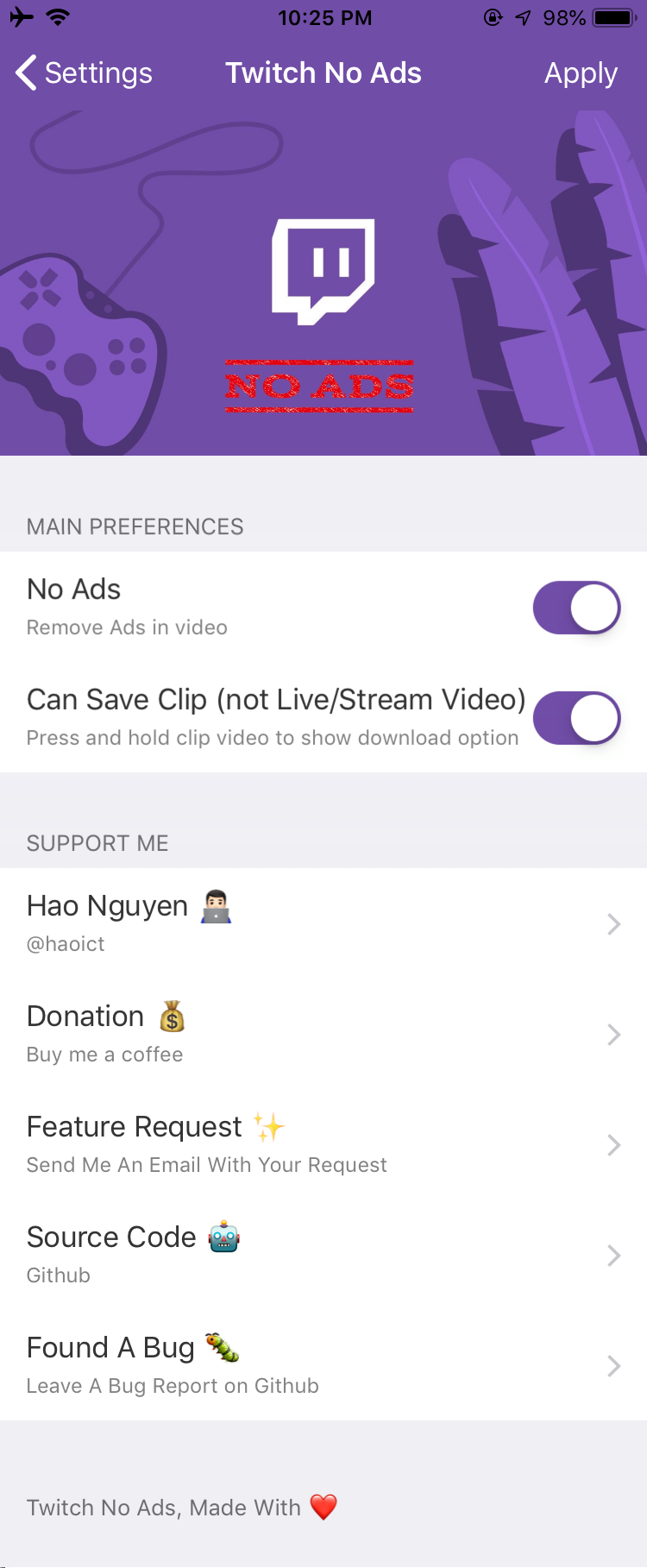 GitHub dyarfaradj/twitchnoads 👾 Free & Open Source Tweak for